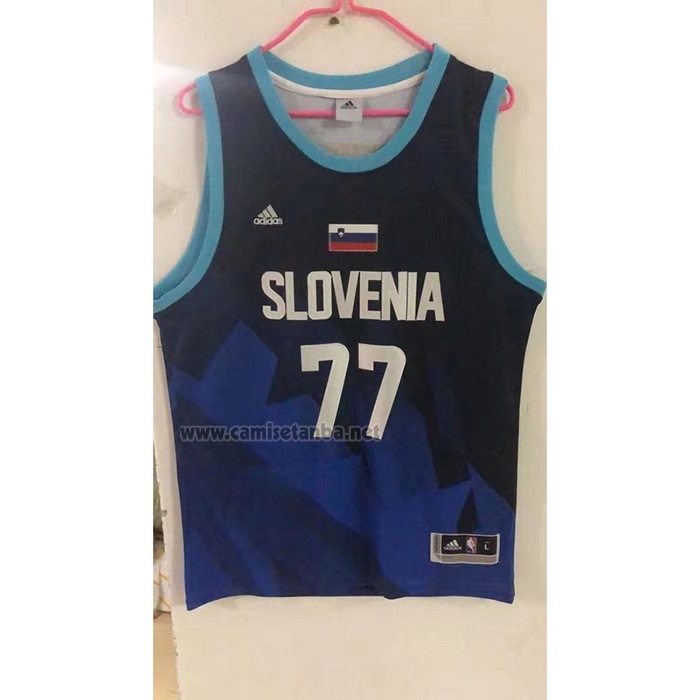 Camiseta Slovenia Luka Doncic #77 Tokyo 2021 Azul2